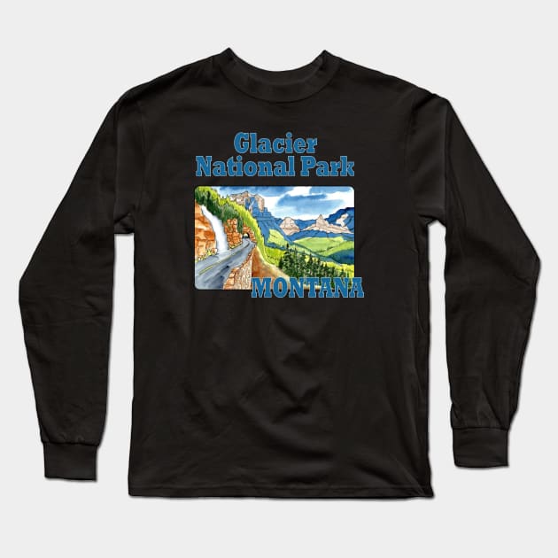 Glacier National Park, Montana Long Sleeve T-Shirt by MMcBuck